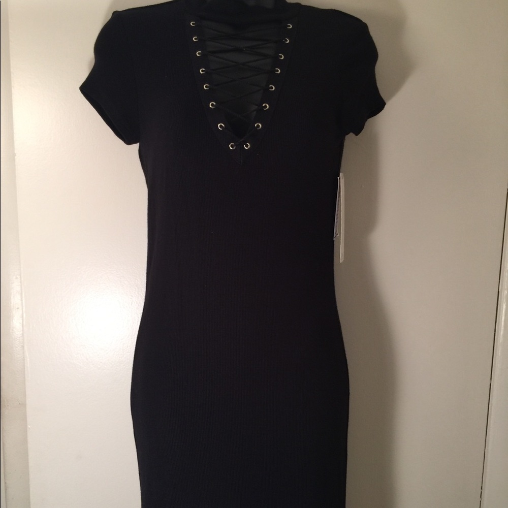 black mini dress